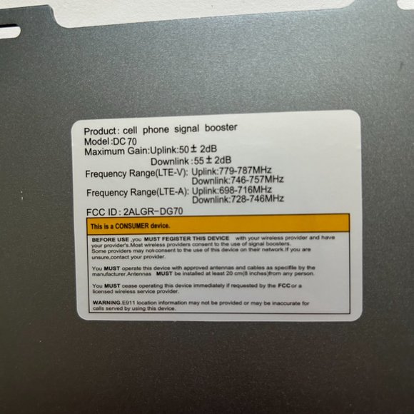 Obdator Verizon, AT&T, T Mobile, 4G 5G LTE Band Cell Phone Signal Booster DC70 - Picture 6 of 10
